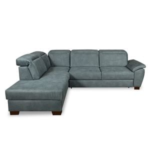 Coltar Extensibil Cu Otoman Stanga Dax,  5 Locuri, Lada Depozitare, Albastru, 296 Cm