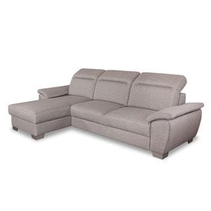 Coltar Extensibil Cu Insula Stanga Dax,  5 Locuri, Lada De Depozitare, Gri, 299 Cm