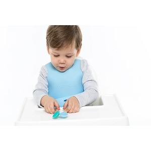 Baveta Flexi Bib Minikoioi, 100% Premium Silicone  Bubble Beige