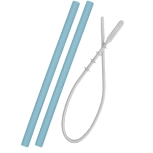 Set Paie Si Perie Minikoioi, 100% Premium Silicone  Mineral Blue