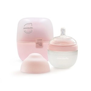 Biberon Anticolici Mombella Breast-Like, 120ml, Tetina S flux lent, 100% Silicon, Old Roze