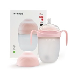 Biberon Anticolici Mombella Breast-Like, 300ml, Tetina 360 XL Flux Consistent, 100% Silicon, Old Roze
