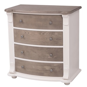 Comoda living Directoire, lemn masiv, 80 x 48 x 84 cm, crem antichizat-maro