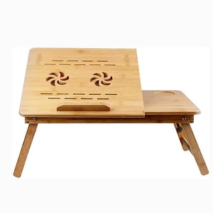 Masuta stand pentru laptop, BUZ, 2 coolere. reglabil, din lemn, maro deschis