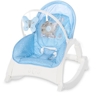 Fotoliu balansoar Lorelli Enjoy Tender Blue Fun, cu vibratii si muzica, Albastru