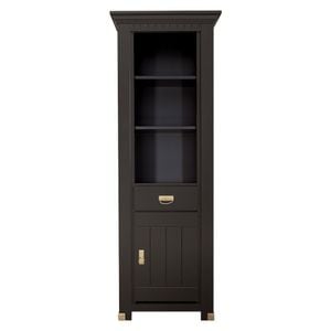 Biblioteca cu 1 usa si 1 sertar Saint Tropez Negru, 68.8 Cm
