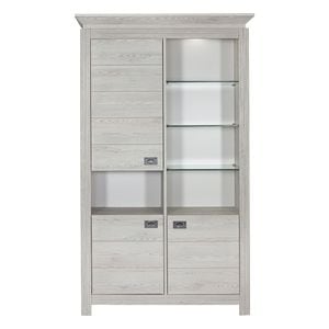 Vitrina Casablanca Loft Cu 3 Usi, Gri , 118 Cm