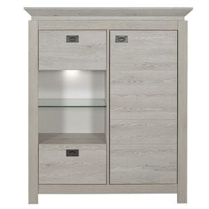 Comoda Bar Casablanca Loft Cu 2 Usi Si 1 Sertar, Gri, 118 Cm