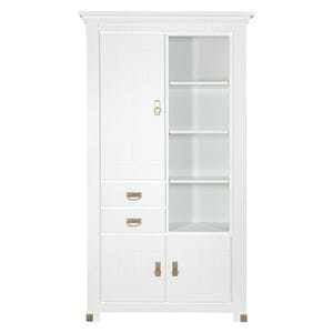 Vitrina Saint Tropez Cu 3 Usi Si 2 Sertare, Alb, 111 Cm