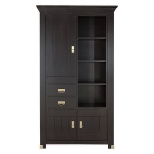 Vitrina 3 Usi Si 2 Sertare Saint Tropez, Negru, 111 Cm