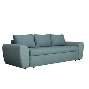 Canapea Extensibila Lorena Lux, 3 Locuri, Spatiu Depozitare, Albastru Deschis, 250 Cm