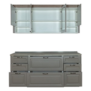 Bucatarie Capri Gri, Front Mdf Vopsit, 196.8 X 223 X 60 Cm