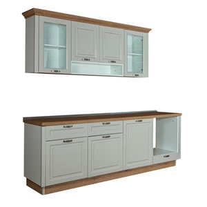 Bucatarie Aqua, Kashmir Si Natur, Front Mdf Vopsit, 251 X 223 X 60 Cm