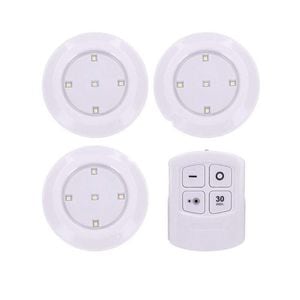 Set SIKS 3 corpuri de iluminat cu led, telecomanda, alb