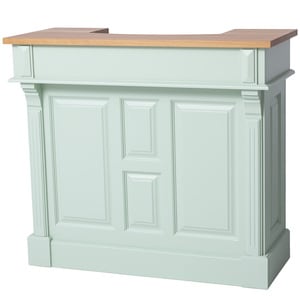 Bar mic 120 cm, blat stejar, culoare corp menta P092, culoare top P061, dublu color, 100% lemn masiv