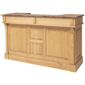 Bar 180 cm, culoare corp natur P002, culoare top maro P064, dublu color, 100% lemn masiv