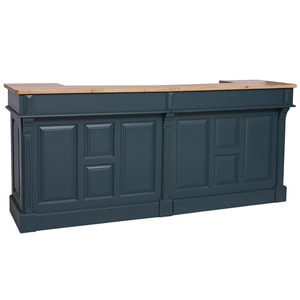 Mobilier pentru baruri S+D, lemn masiv, 240 x 65 x 107 cm, albastru inchis
