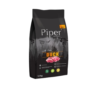 Hrana uscata pentru caini PIPER Adult, rata, 12 Kg