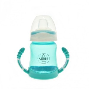 Cana anticurgere cu manere si cioc silicon, 210 ml, 6+ VERDE