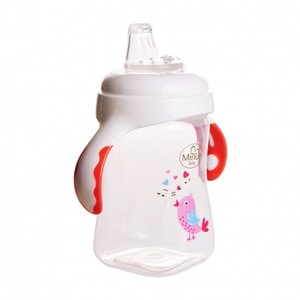 Cana cu manere si cioc de silicon Minut Baby, 300 ml, 6+