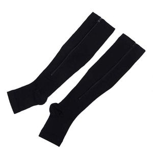 Sosete SIKS cu fermoar pentru stimularea circulatiei, culoarea negru, L/XL