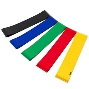 Set de 5 benzi elastice SIKS rezistenta din latex, pentru antrenament sala, fitness, yoga, pilates, gimnastica de recuperare, 5 niveluri de dificultate