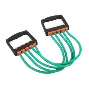 Extensor cu 5 Corzi SIKS, pentru Fitness, Antrenamente, Cauciuc, Verde