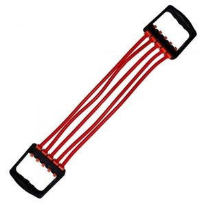 Extensor cu 5 Corzi SIKS, pentru Fitness, Antrenamente, Cauciuc, Rosu