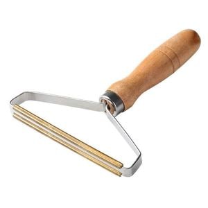 Perie Reutilizabila SIKS cu Zimti Pentru Scame si Parul de Animale, Maner de Lemn, Lama Din Otel, Usor De Utilizat, Culoare Lemn Natur