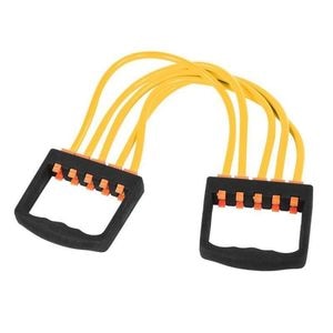 Extensor cu 5 Corzi SIKS, pentru Fitness, Antrenamente, Cauciuc, Galben