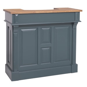 Bar mic 120cm, blat stejar, culoare top natur P064, culolare corp albastru inchis P087, dublu color, 100% lemn masiv