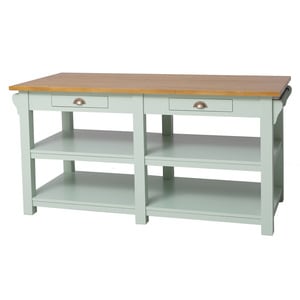 Insula bucatarie, lemn masiv, 180 x 85 x 90 cm, verde
