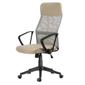 Scaun birou DacEnergy, spatar inalt, ergonomic, microplasa, cotiere confortabile, functie de blocare verticala, bej