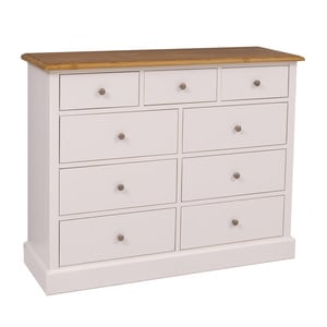Comoda living SZEL MOB, lemn masiv, 122 x 41 x 97 cm, alb-maro