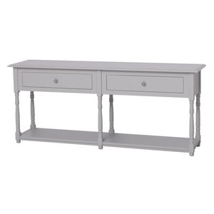 Consola living SZEL MOB, lemn masiv, 180 x 45 x 76 cm, gri deschis