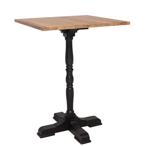 Masa de bar 110cm, blat stejar, culoare  top maro P061, culoare picioarele negru P003, dublu color, 100% lemn masiv