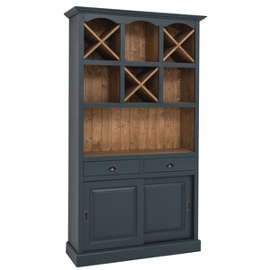 Mobilier de bar cu suport sticle, lemn masiv, 120 x 41 x 210 cm, albastru