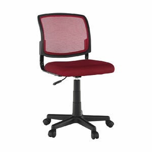 Scaun de birou ergonomic DacEnergy, cu spatar tapitat cu mesh, reglabil pe inaltime, rotativ, 47 x42 x91 cm, rosu inchis