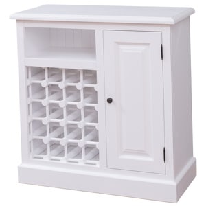 Mobilier bar cu suport sticle, lemn masiv, 90 x 41 x 90 cm, alb