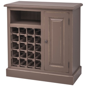 Mobilier bar cu suport sticle, lemn masiv, 90 x 41 x 90 cm, maro inchis antichizat