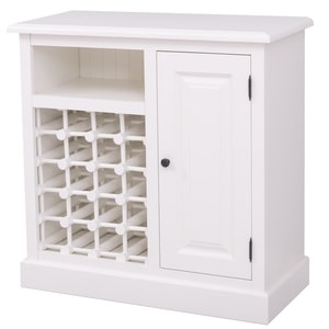 Mobilier bar cu suport sticle, lemn masiv, 90 x 41 x 90 cm, alb murdar