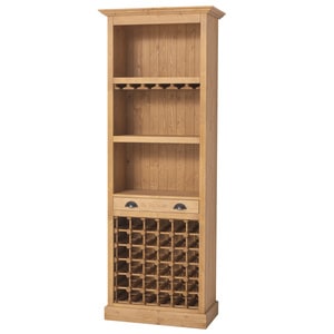Mobilier bar cu suport sticle, lemn masiv, 78 x 41 x 210 cm, maro deschis