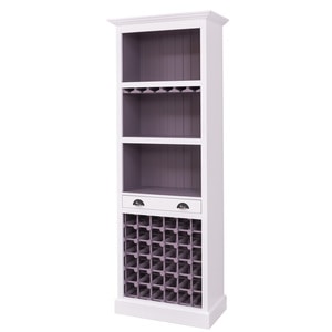 Mobilier bar cu suport sticle, lemn masiv, 78 x 41 x 210 cm, alb-violet