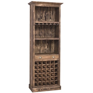 Mobilier bar cu suport sticle, lemn masiv, 78 x 41 x 210 cm, maro