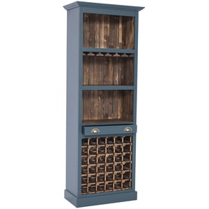 Mobilier bar cu suport sticle, lemn masiv, 78 x 41 x 210 cm, albastru