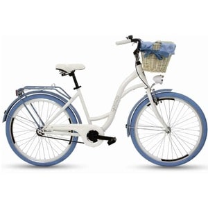 Bicicleta dama Goetze Colorus 1 viteza, Roata 26", 155-180 cm inaltime, Alb/Albastru
