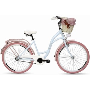 Bicicleta dama Goetze Colorus 1 viteza, Roata 28", 160-185 cm inaltime, Albastru/Roz