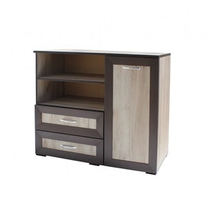 Comoda living Kuba, PAL, 100 x 44 x 86 cm, maro inchis-bej