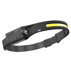 Lanterna SIKS Cu Acumulator Intern, Frontala, Pentru Cap, USB TYPE C Pescuit, Camping, Drumetii, Cu Senzor Miscare, Waterproof, Banda Leduri COB, Si Lanterna XPE LED, 45m, 350 Lumeni