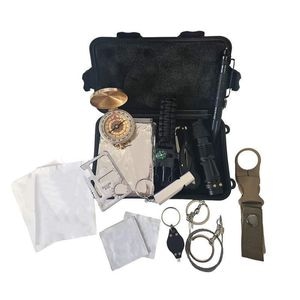 Kit Supravietuire 12 In 1 SIKS cu Ustensile Multifunctionale, Set Ideal pentru Pentru Excursii, Drumetii, Camping, Pescuit, Vanatoare, Calatorii, Trusa Impermeabila pentru Transport Inclusa, Negru